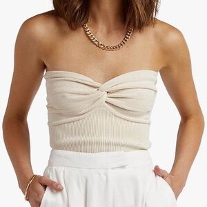 Chic Cream Strapless Crop Top